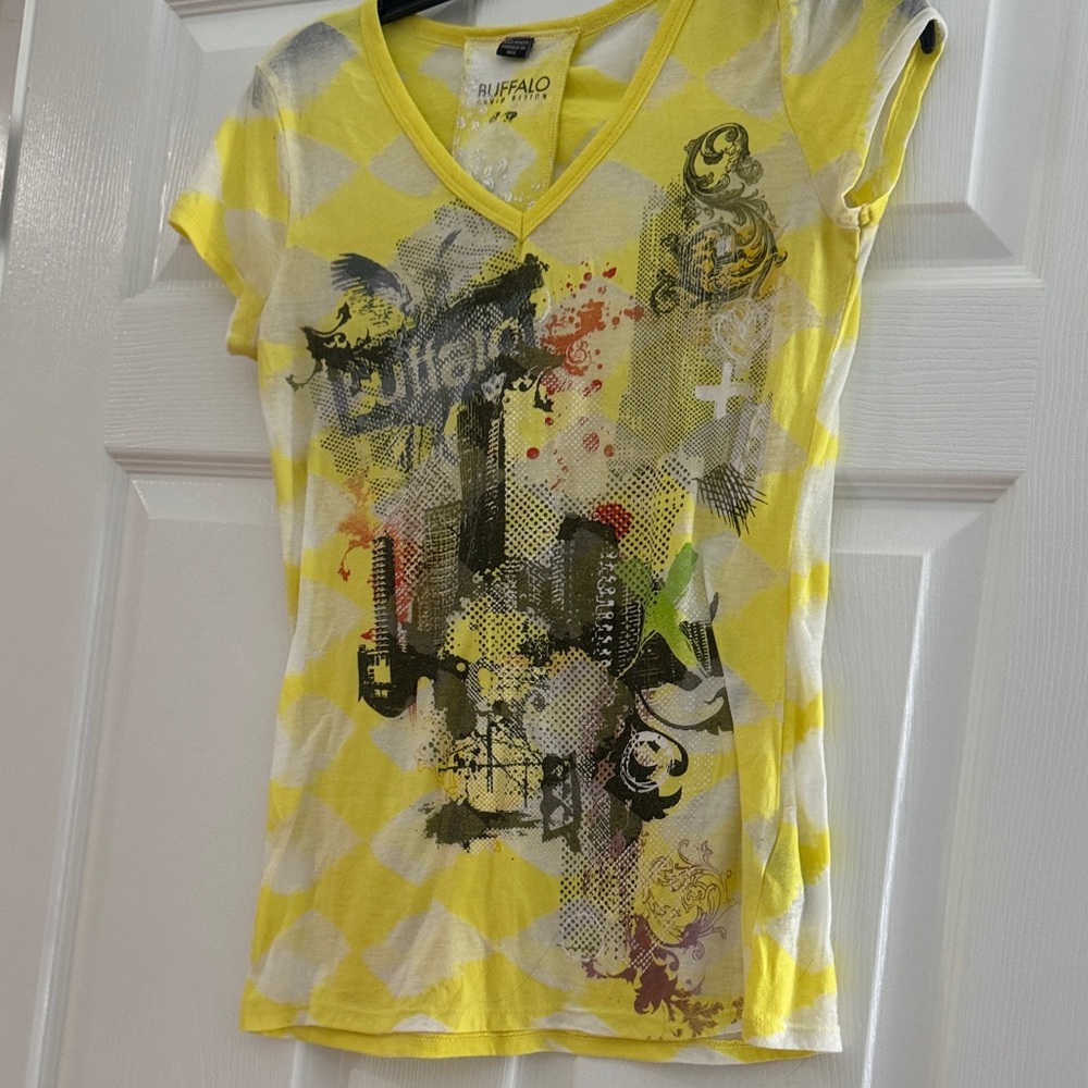 Buffalo David Bitton Yellow Graphic Tee